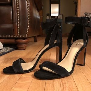 Black Suede Strap Heels